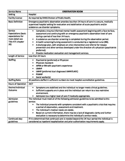 RFP – Attachment F -Medicaid’s Observation Room | Region 6